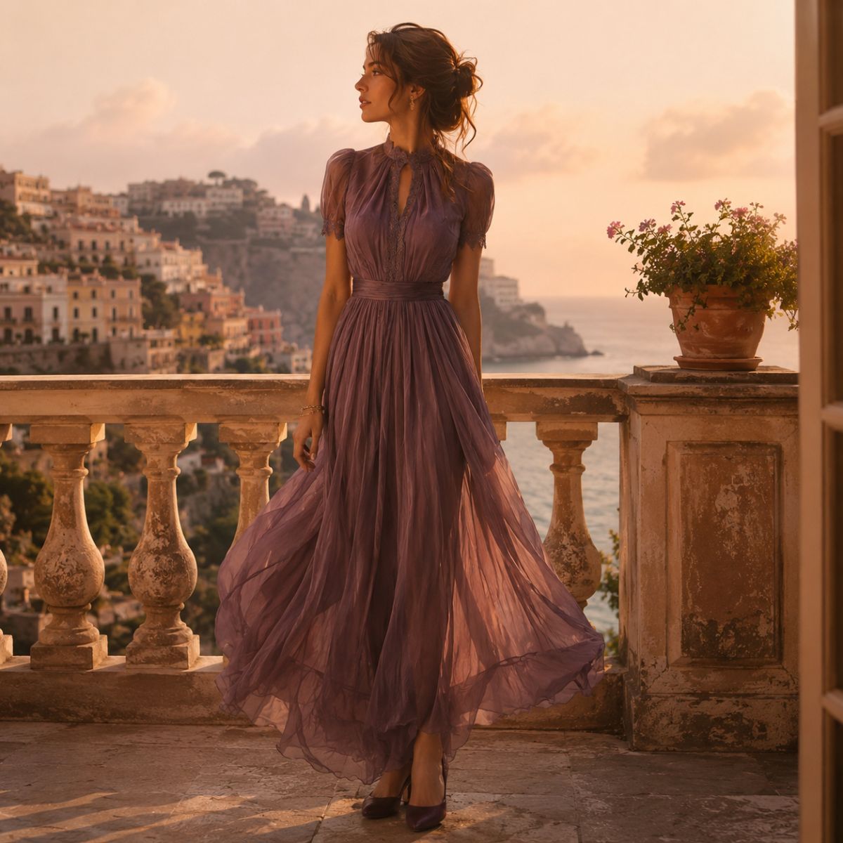 Maravelle™ | Vintage Lace Chiffon Maxi Dress