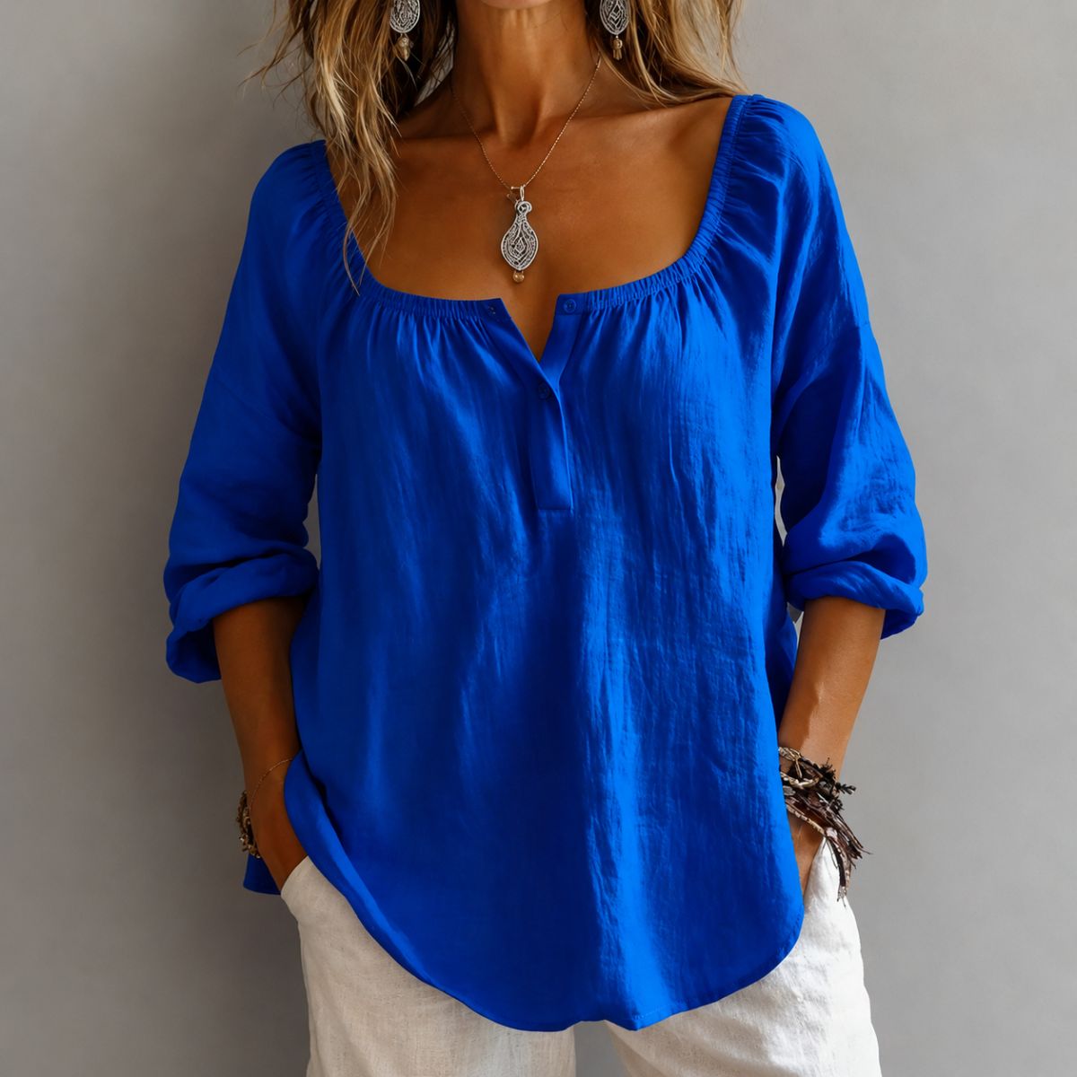 Eveloria™ | Graceful Square-Neck Blouse
