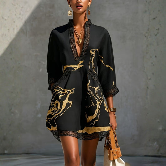 Marilyn™ | Gold Marble Dress