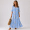 Sky Blue with White Flowers