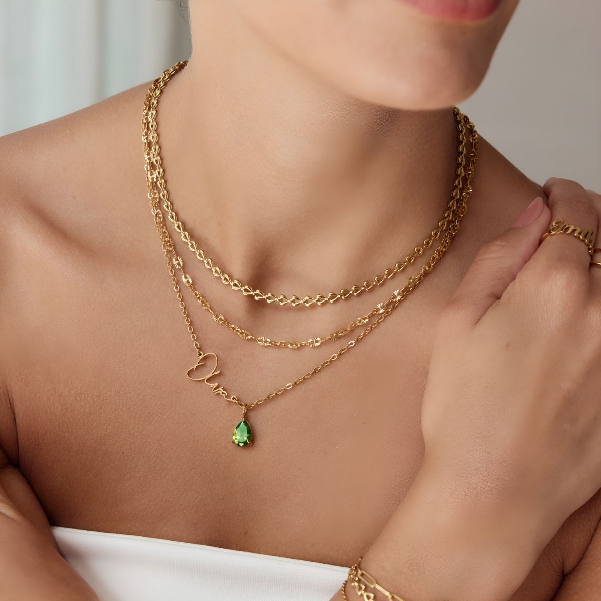 Celeste™ | Personalized Name & Birthstone Necklace