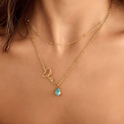 Celeste™ | Personalized Name & Birthstone Necklace