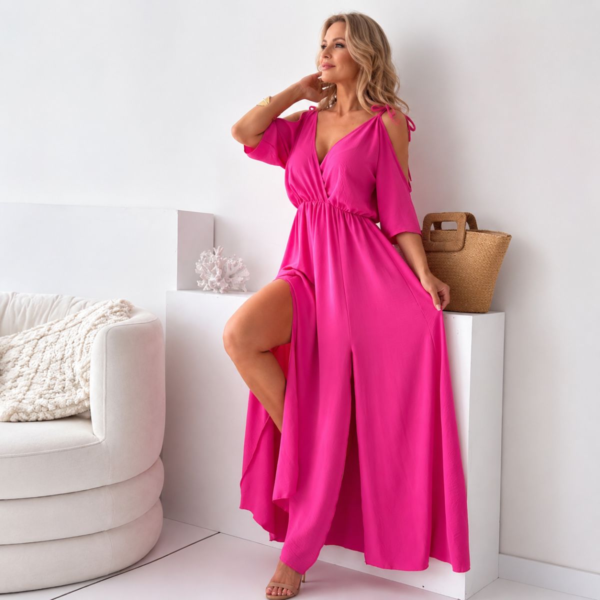 Loravelle™ | Off-Shoulder Split Dress