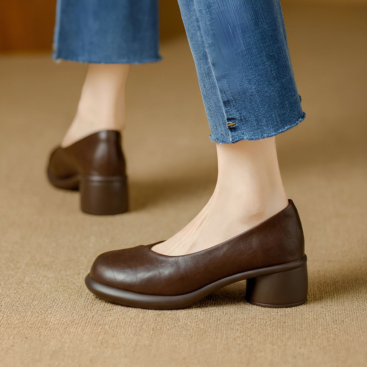 Elovaire™ | Sculpted Leather Heels