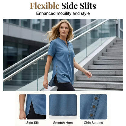 Vaeloria™ | Relaxed Denim Top