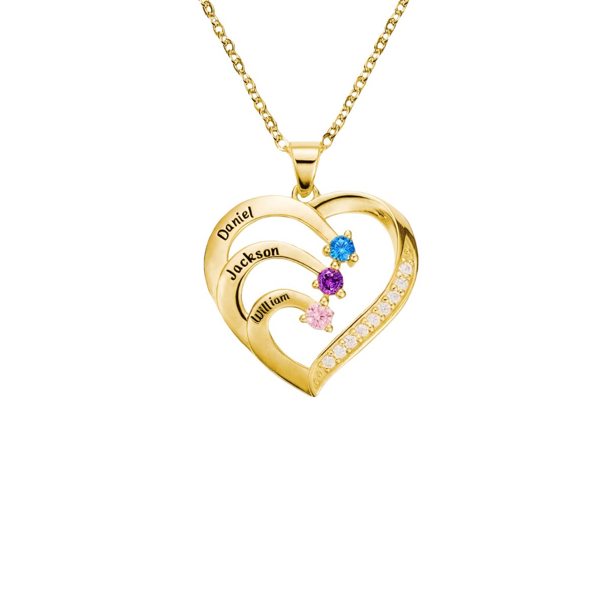 Serelune™ | Family Heart Birthstone Necklace