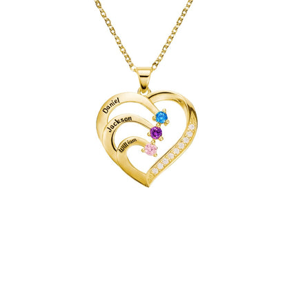 Serelune™ | Family Heart Birthstone Necklace