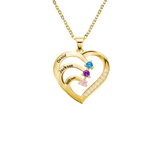 Serelune™ | Family Heart Birthstone Necklace