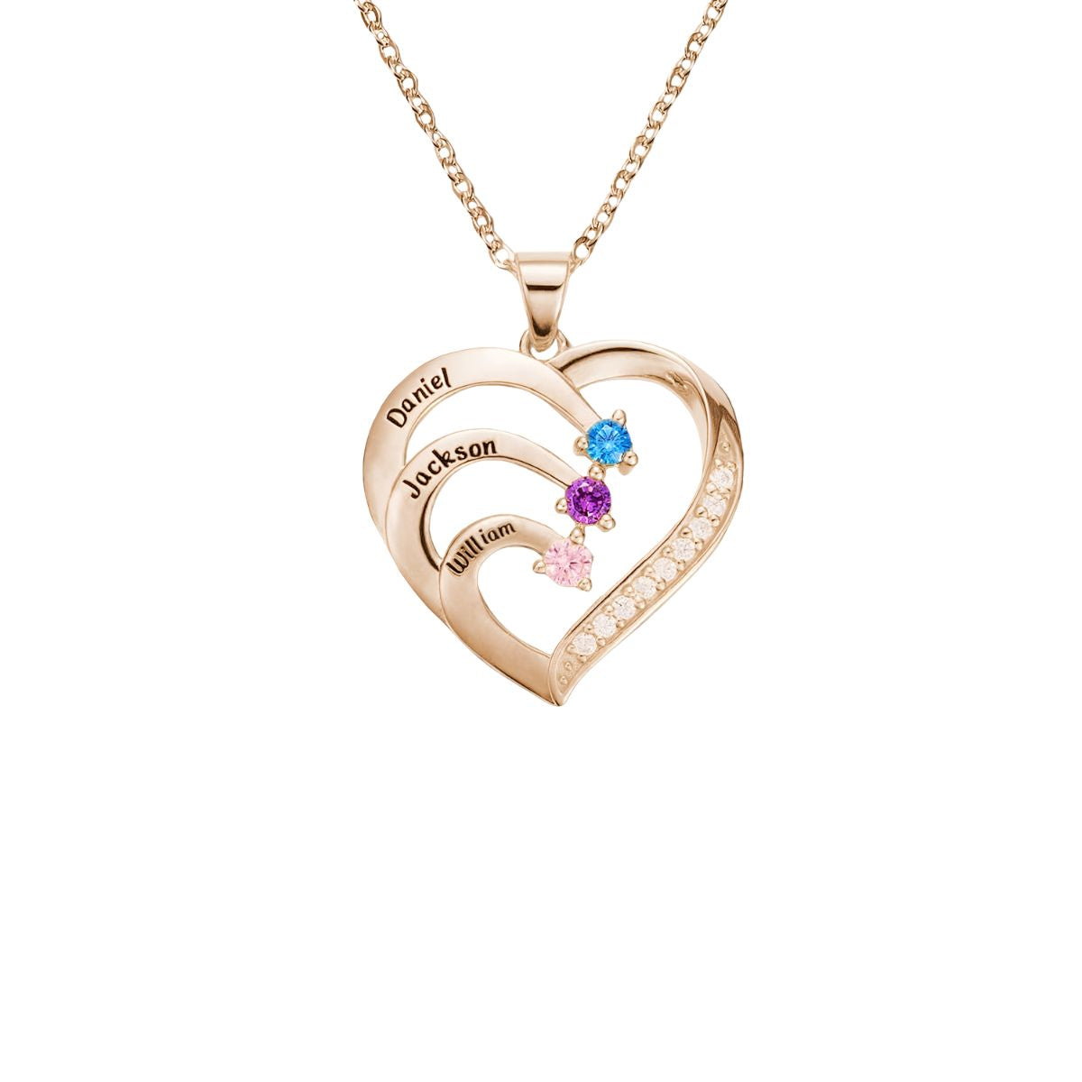 Serelune™ | Family Heart Birthstone Necklace