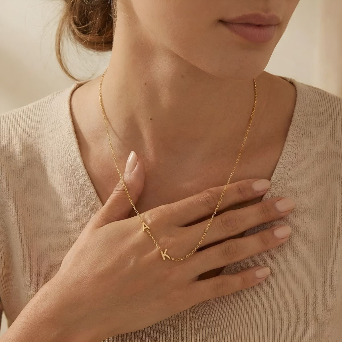 Aloria™ | Sideways Initial Necklace