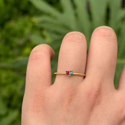 Evara™ | Heart Bond Birthstone Ring