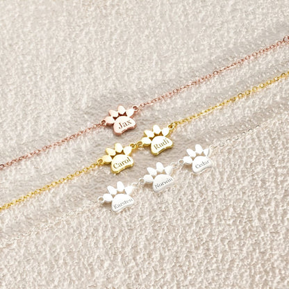 Pawvera™ | Engraved Paw Personalized Bracelet