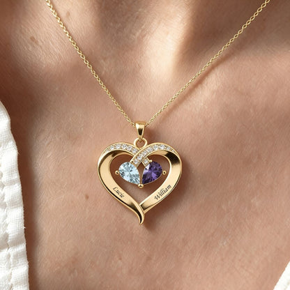 Amoree™ | Custom Birthstone Heart Necklace