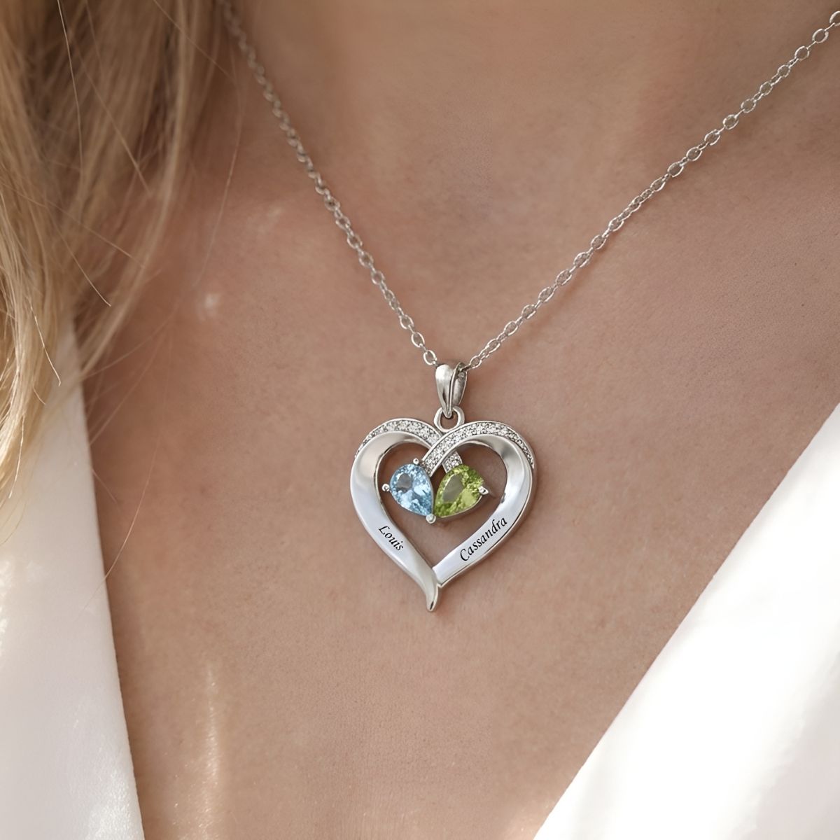 Amoree™ | Custom Birthstone Heart Necklace