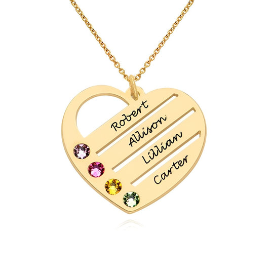 Celia™ | Personalized Heart Name & Birthstone Necklace
