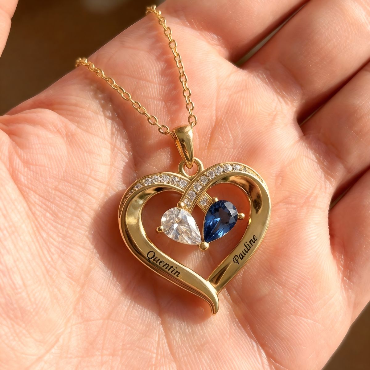 Amoree™ | Custom Birthstone Heart Necklace