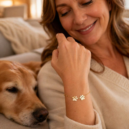 Pawvera™ | Engraved Paw Personalized Bracelet