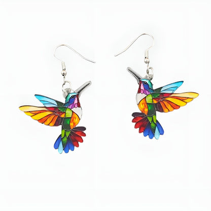 Celunara™ | Rainbow Hummingbird Earrings