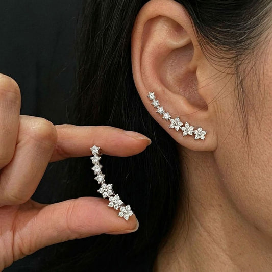 Rosaline™ | Floral Ear Climber Earrings