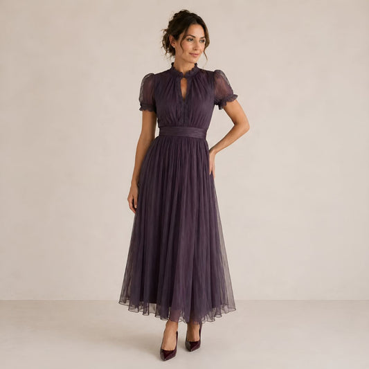 Maravelle™ | Vintage Lace Chiffon Maxi Dress