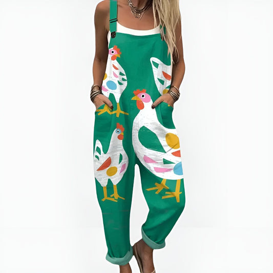 Briselle™ | Effortless Chicken Print Overalls