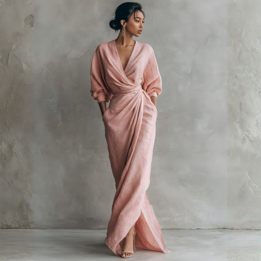 Celuné™ | Minimalist Linen Maxi Dress