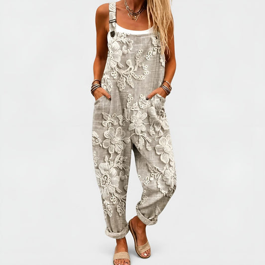 Briselle™ | Effortless Grey Print Overalls