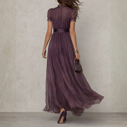 Maravelle™ | Vintage Lace Chiffon Maxi Dress