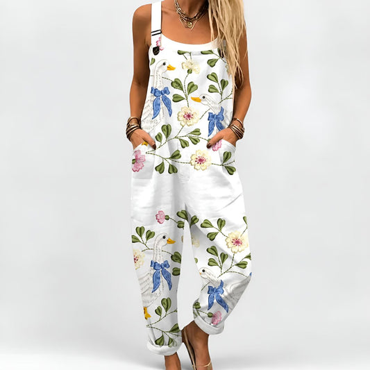 Briselle™ | Effortless Geese Print Overalls
