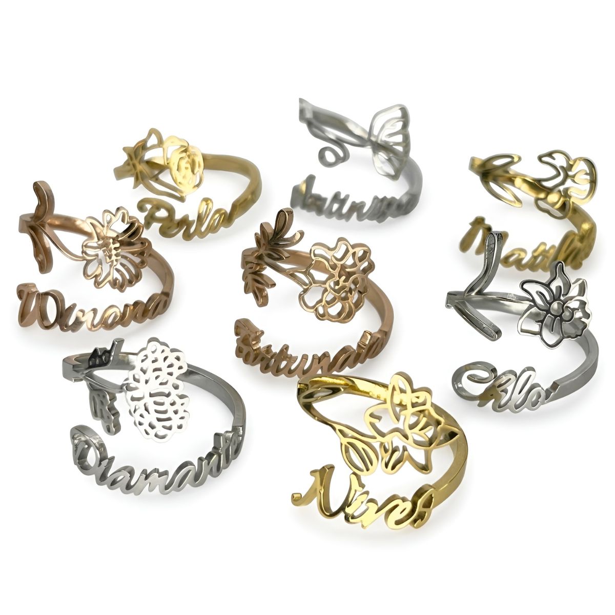 Everbloom™ | Personalized Name Flower Ring
