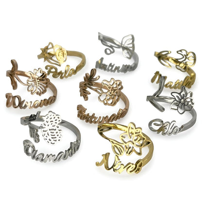 Everbloom™ | Personalized Name Flower Ring