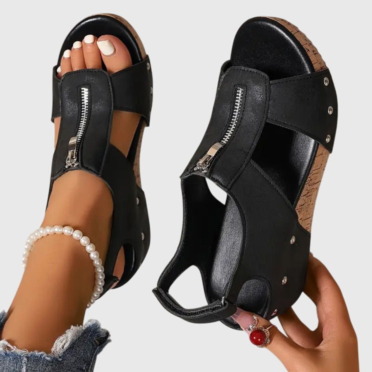 Ashlyn™ | Comfort Zip Sandals