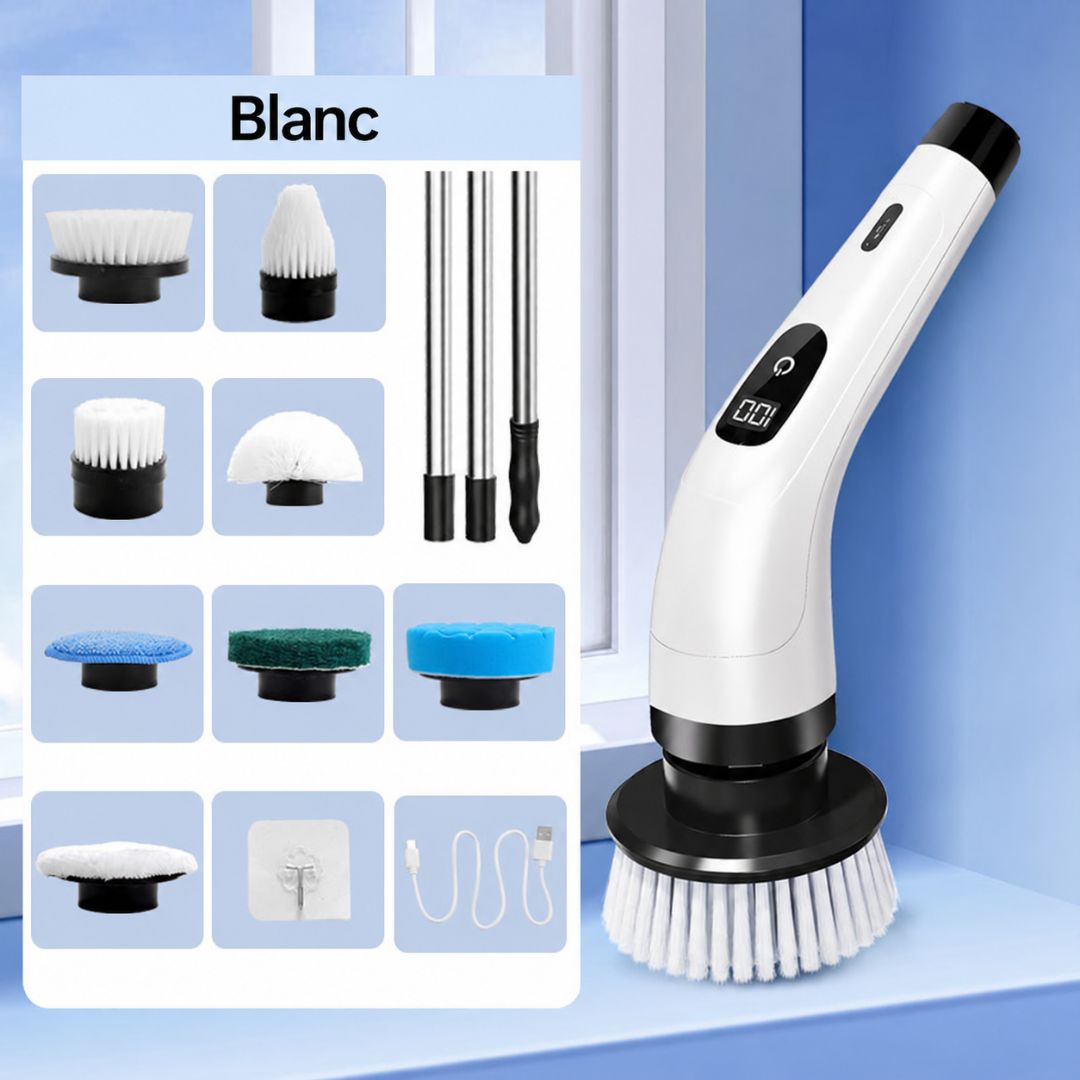 Brilléa™ | Brosse de nettoyage électrique 9-en-1