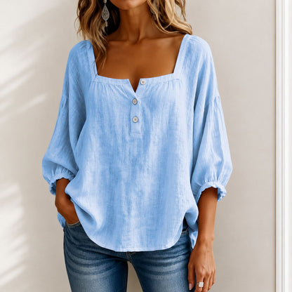 Eveloria™ | Graceful Square-Neck Blouse