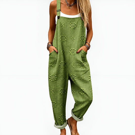 Briselle™ | Effortless Green Print Overalls