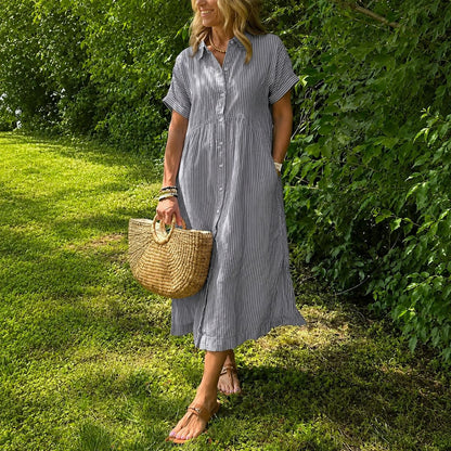 Mirellia™ | Striped Maxi Dress