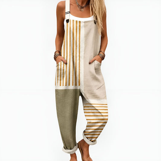 Briselle™ | Effortless Striped Print Overalls