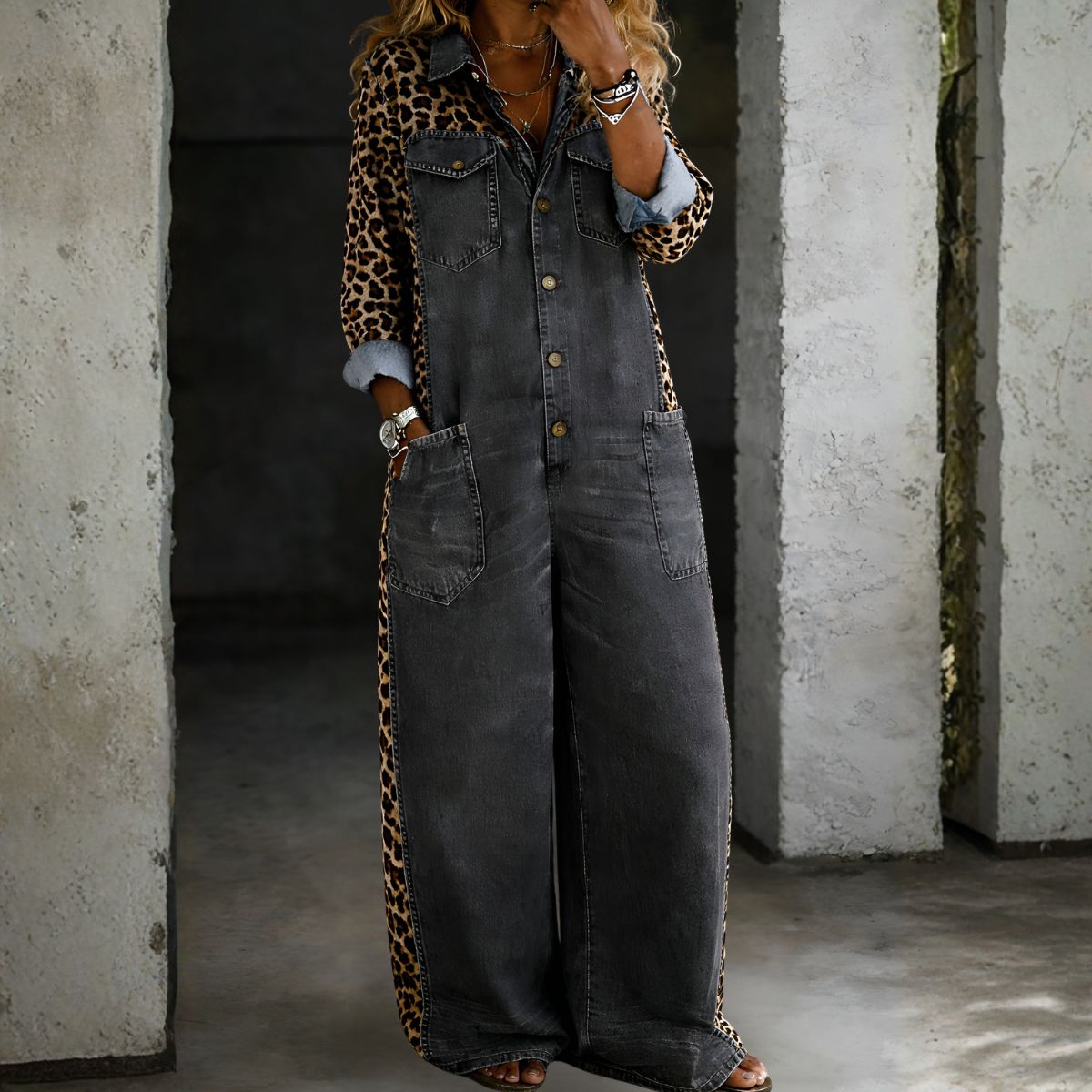 Harlowyn™ | Relaxed Denim Jumpsuit