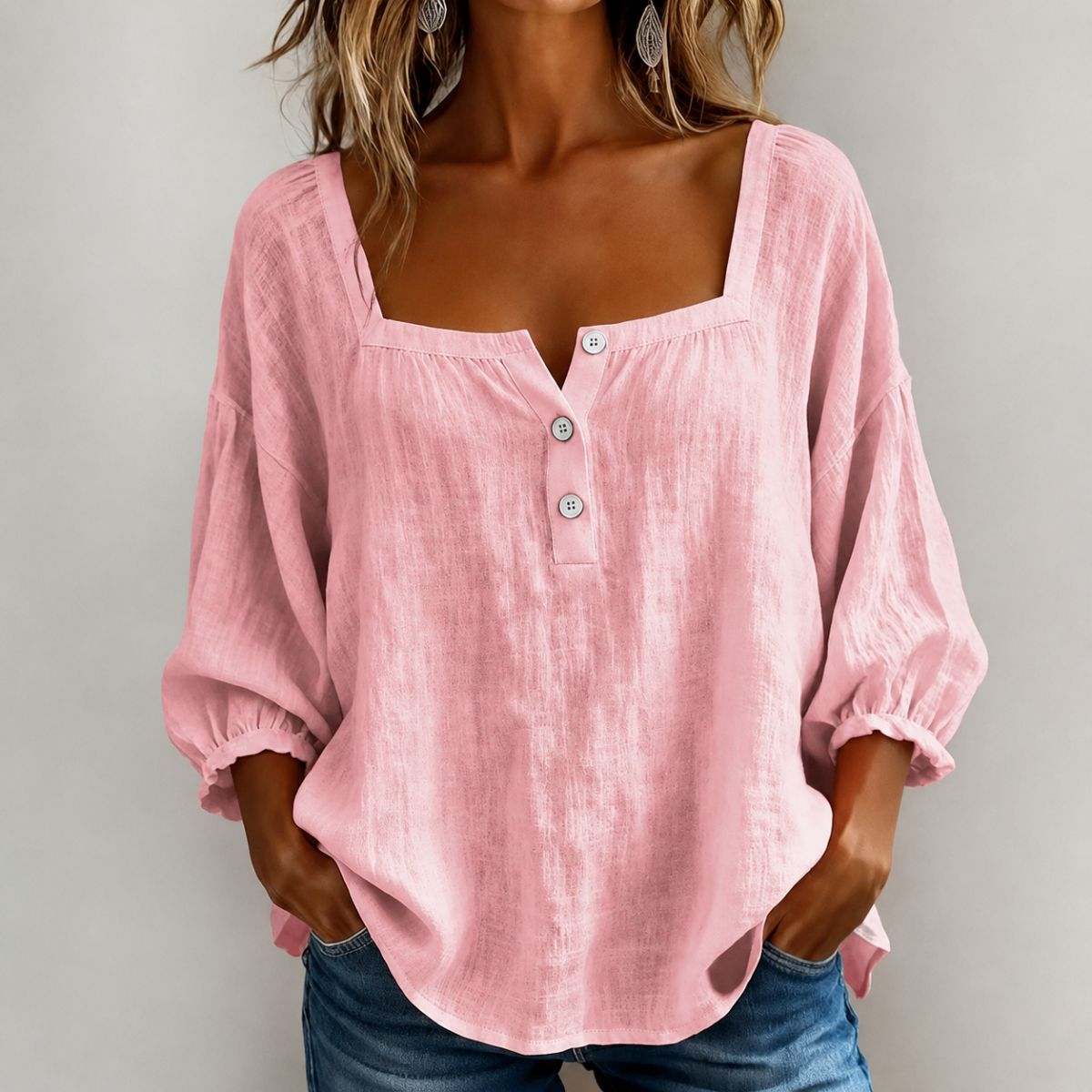 Eveloria™ | Graceful Square-Neck Blouse