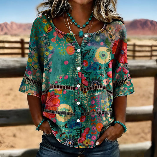 Evelyn™ | Vibrant Floral Blouse