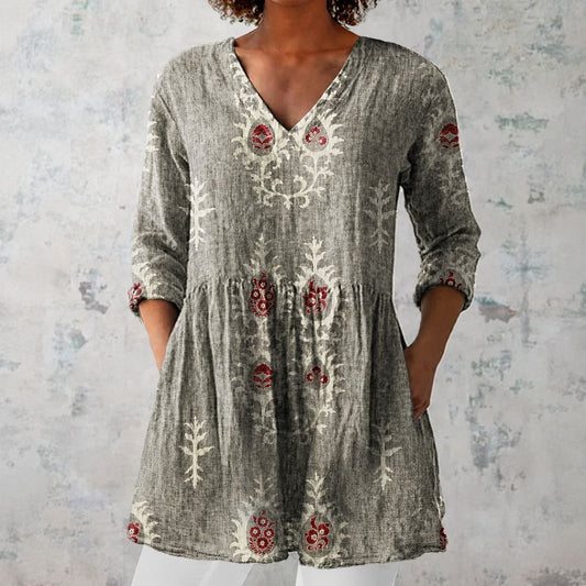 Savara™ | Grey Longline Blouse