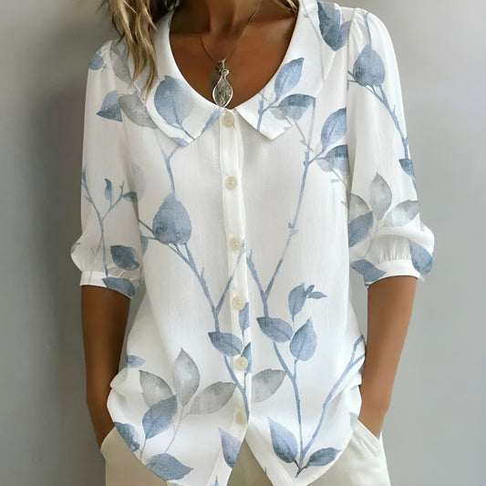 Evelyn™ | Leaf Print Blouse
