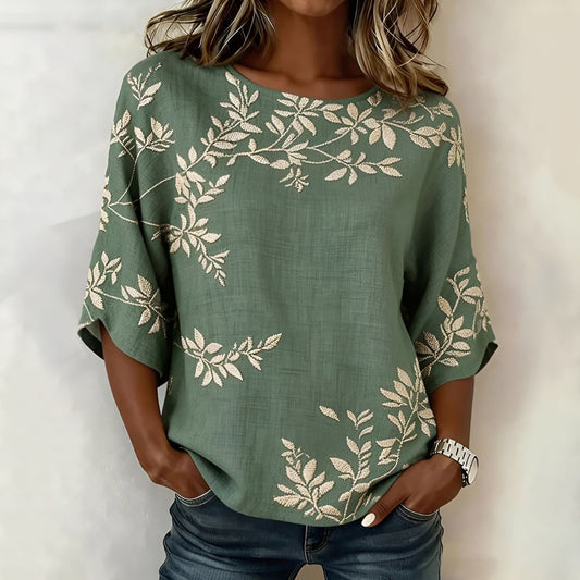 Evelyn™ | Foliage Print T-Shirt