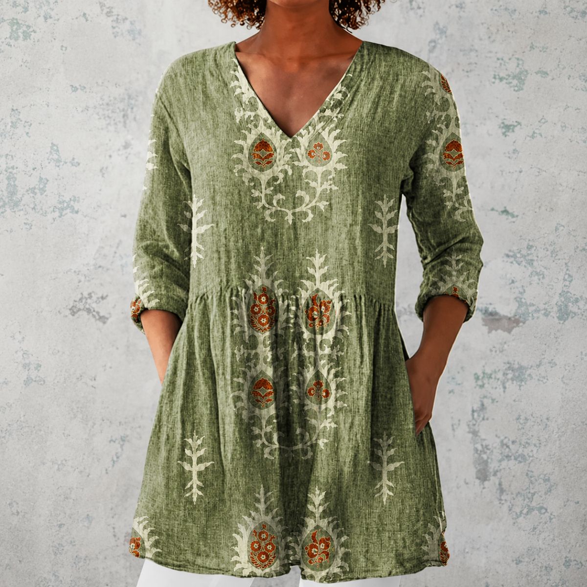 Savara™ | Green Longline Blouse