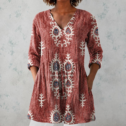 Savara™ | Red Longline Blouse