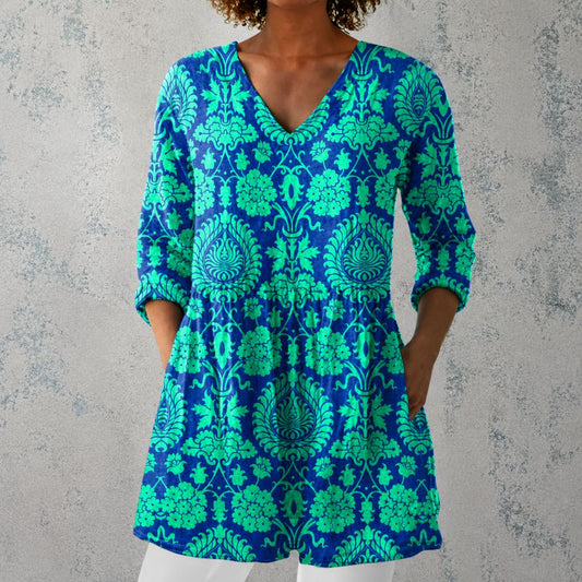 Savara™ | Teal Longline Blouse