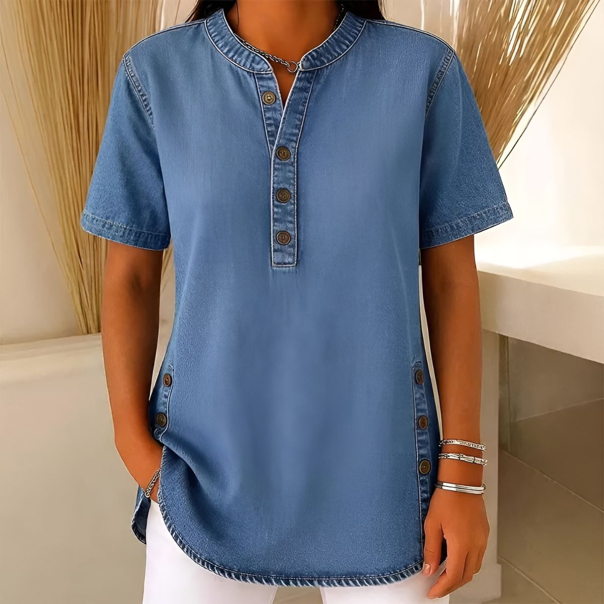 Vaeloria™ | Relaxed Denim Top