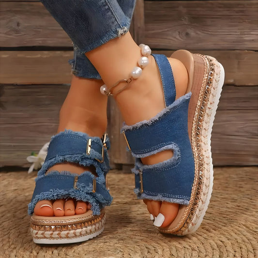 Camryn™ | Denim Platform Sandals
