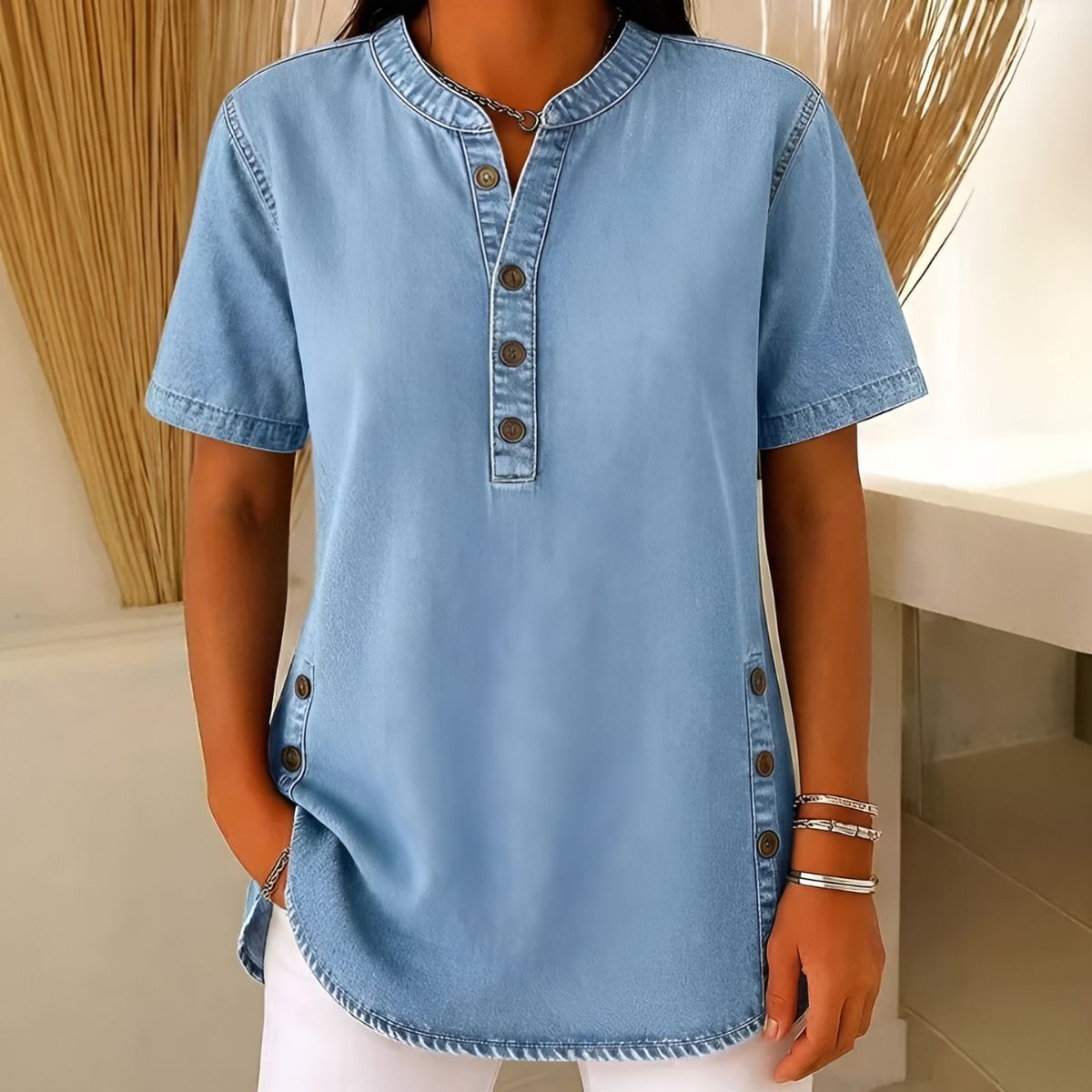 Vaeloria™ | Relaxed Denim Top